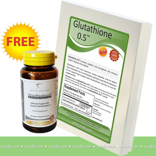Glutathione 0.5 (500 mg) X 15 – 7,500 mg in box + FREE StopReabsorb