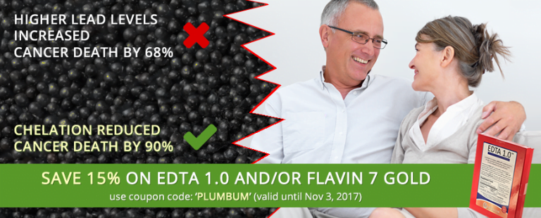 Save 15% on EDTA 1.0 - Chelation reduced cancer death by 90%