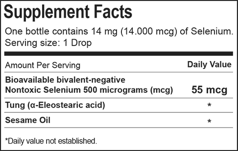One bottle contains 14 mg (14.000 mcg) of Selenium
